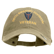 U.S. Army 36th Infantry Division Embroidered Washed Solid Pigment Dyed Cotton Twill Brass Buckle Cap - Khaki OSFM