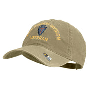 U.S. Army 36th Infantry Division Embroidered Washed Solid Pigment Dyed Cotton Twill Brass Buckle Cap - Khaki OSFM