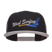 Wind Surfing Embroidered Snapback Mesh Cap