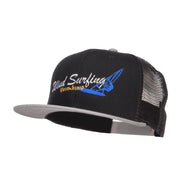 Wind Surfing Embroidered Snapback Mesh Cap