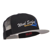 Wind Surfing Embroidered Snapback Mesh Cap