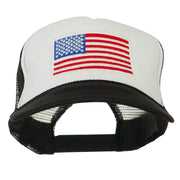 White American Flag Embroidered Two Tone Mesh Cap