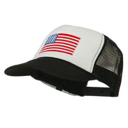 White American Flag Embroidered Two Tone Mesh Cap