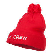 Film Crew Embroidered Pom Cuff Beanie