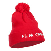 Film Crew Embroidered Pom Cuff Beanie