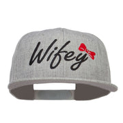 Wifey Ribbon Embroidered Flat Bill Snapback