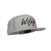 Wifey Ribbon Embroidered Flat Bill Snapback