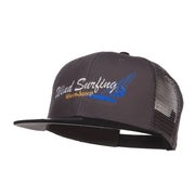 Wind Surfing Embroidered Snapback Mesh Cap