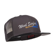 Wind Surfing Embroidered Snapback Mesh Cap