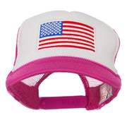 White American Flag Embroidered Two Tone Mesh Cap