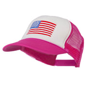 White American Flag Embroidered Two Tone Mesh Cap