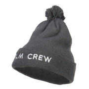 Film Crew Embroidered Pom Cuff Beanie