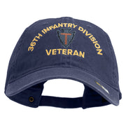 U.S. Army 36th Infantry Division Embroidered Washed Solid Pigment Dyed Cotton Twill Brass Buckle Cap - Navy OSFM