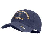 U.S. Army 36th Infantry Division Embroidered Washed Solid Pigment Dyed Cotton Twill Brass Buckle Cap - Navy OSFM