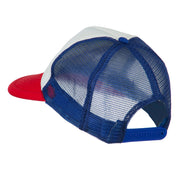 White American Flag Embroidered Two Tone Mesh Cap