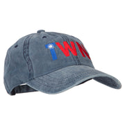 Taiwan TWN Flag Embroidered Washed Cotton Twill Cap