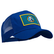 Washington State Flag Patched Mesh Cap