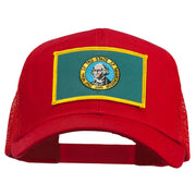 Washington State Flag Patched Mesh Cap