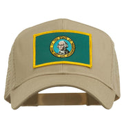 Washington State Flag Patched Mesh Cap