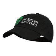 Halloween Monster Hunting Embroidered Washed Cap