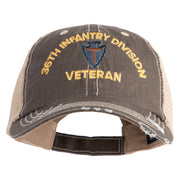 U.S. Army 36th Infantry Division Embroidered Low Profile Special Cotton Mesh Cap - Brown-Khaki OSFM