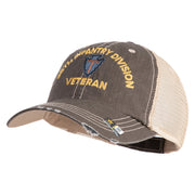U.S. Army 36th Infantry Division Embroidered Low Profile Special Cotton Mesh Cap - Brown-Khaki OSFM