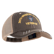 U.S. Army 36th Infantry Division Embroidered Low Profile Special Cotton Mesh Cap - Brown-Khaki OSFM
