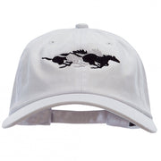 Wild Horses Embroidered Unstructured Cotton Twill Washed Cap