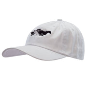 Wild Horses Embroidered Unstructured Cotton Twill Washed Cap