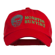 Halloween Monster Hunting Embroidered Washed Cap