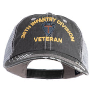 U.S. Army 36th Infantry Division Embroidered Low Profile Special Cotton Mesh Cap - Black OSFM