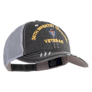 U.S. Army 36th Infantry Division Embroidered Low Profile Special Cotton Mesh Cap - Black OSFM