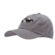 Wild Horses Embroidered Unstructured Cotton Twill Washed Cap