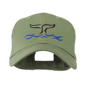 Whale Tail Outline Embroidered Cap