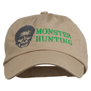 Halloween Monster Hunting Embroidered Washed Cap