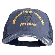 U.S. Army 36th Infantry Division Embroidered Low Profile Special Cotton Mesh Cap - Navy OSFM