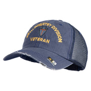 U.S. Army 36th Infantry Division Embroidered Low Profile Special Cotton Mesh Cap - Navy OSFM