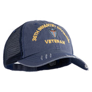 U.S. Army 36th Infantry Division Embroidered Low Profile Special Cotton Mesh Cap - Navy OSFM