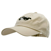 Wild Horses Embroidered Unstructured Cotton Twill Washed Cap