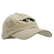 Wild Horses Embroidered Unstructured Cotton Twill Washed Cap