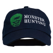 Halloween Monster Hunting Embroidered Washed Cap