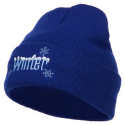 Winter with Snowflake Embroidered Long Beanie