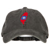 Taiwan Flag Map Embroidered Washed Cotton Twill Cap