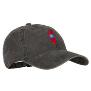 Taiwan Flag Map Embroidered Washed Cotton Twill Cap