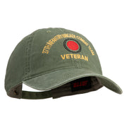 U.S. Army 37th Infantry Brigade Combat Team Embroidered Washed Solid Pigment Dyed Cotton Twill Brass Buckle Cap - Olive OSFM