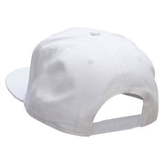 Keep On Running Embroidered Superior Cotton Twill Flat Bill Snapback Prostyle Cap - White OSFM