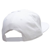 Keep On Running Embroidered Superior Cotton Twill Flat Bill Snapback Prostyle Cap - White OSFM