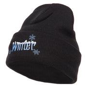 Winter with Snowflake Embroidered Long Beanie