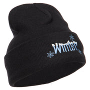 Winter with Snowflake Embroidered Long Beanie