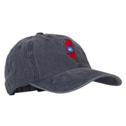 Taiwan Flag Map Embroidered Washed Cotton Twill Cap